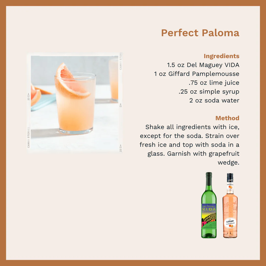 Perfect Paloma Cocktail Set: Del Maguey VIDA + Giffard Pamplemousse - Image 3